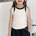 thumbnail image 4 of Liyamei Girls Tops Casual Summer Sleeveless Color Block Stretchy Tank Top For Toddler Kids Teenage Comfortable Breathable Outfit Girls Plus Size Tops Size 3-4 Years, 4 of 5