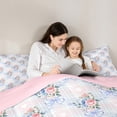 thumbnail image 4 of Manfei Kid Romantic Rose Bedding Comforter Set 7pcs, Cartoon Blue Bow-tie Queen Bedding Sets, Chic Buffalo Plaid Reversible Queen Sheet Sets, Lightweight Room Decor, 4 of 7