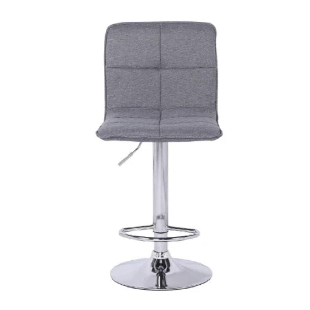 Take Me Home Grey Fabric Upholstered Adjustable Stool for Dining Area