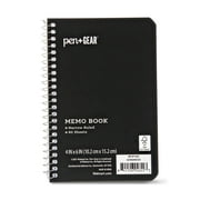 Pen+Gear Memo Book, 4x6, Narrow Ruled, 80 Sheets, Black, Spiral Bound, Paper Cover