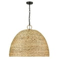 thumbnail image 5 of Golden Lighting Rue 8-light Chandelier in Matte Black and Woven Sweet Grass shade, 5 of 7