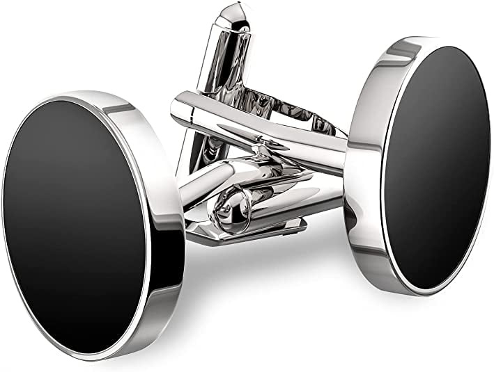 UHIBROS Jewelry Stainless Steel Classic Tuxedo Shirt Cufflinks for Men Unique Business Wedding White…