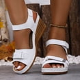 thumbnail image 6 of Miluxas Women's Wedge Sandals Platform, Ankle Strap Wedge Sandals Open Toe Casual Summer Classic Wedge Sandals White 9.5(43), 6 of 8