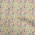 thumbnail image 1 of oneOone Cotton Poplin Twill Pale Yellow Fabric Sea Shells Pattern Dress Material Fabric Print Fabric By The Yard 56 Inch Wide, 1 of 4