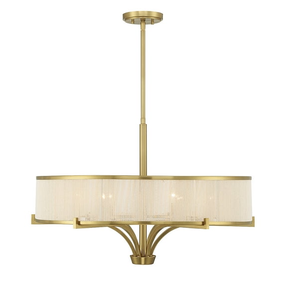 Warm Brass Six Light Chandelier from the Wynwood Collection