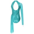 thumbnail image 5 of DPOIS Women's Sequins One Shoulder Figure Ice Skating Leotard Lyrical Dance Costume Mint Green XXL, 5 of 7