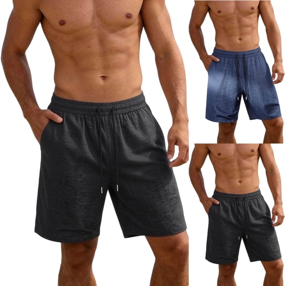 IhhxPro Men's Casual Shorts with Pockets Quick Dry Drawstring Elastic Waist Outdoor Sport Lightweight Loose Fit Summer Hiking Running Gym M-5XL