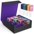 thumbnail image 1 of Caja de almacenamiento para tarjetas coleccionables MoKo 3000+ MTG con separadores, color negro y morado, 1 of 8