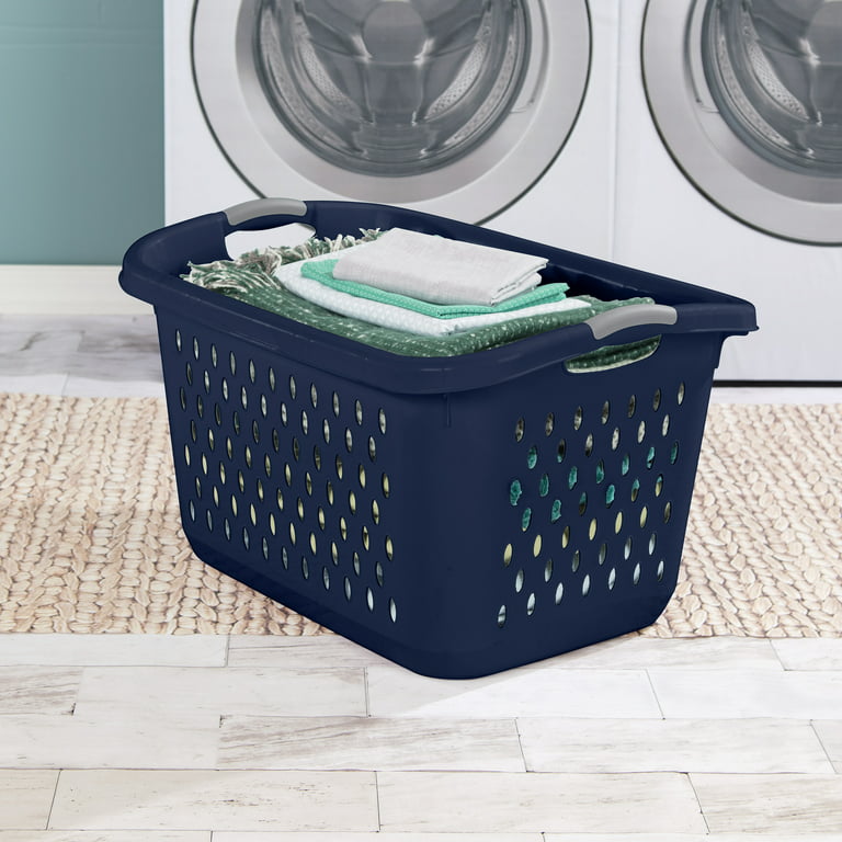 Sterilite 2.7 Bushel Laundry Basket Plastic, Blue Cove, Set of 2 