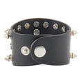 thumbnail image 2 of de material cuero de de aleación s de para hombre gótico punk de aleación de material cuero de Negro Fernando Pulsera del esqueleto del cráneo, 2 of 6