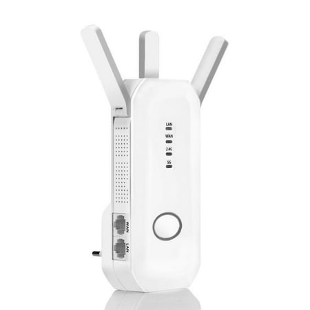 WiFi Extender AC750 , URANT Dual Band Wireless Router Range Extender 5ghz Wireless Access Point( Three Antennas, Two Fast Ethernet Port, WPS Buttoon, Router/AP/Repeater