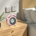 thumbnail image 1 of Reloj despertador analógico, pequeño reloj silencioso, Esfera luminosa, diseño Vintage de Metal, alarma Digital fuerte, despertador de doble campana Rosa, 1 of 8