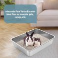 thumbnail image 4 of Cajas de Arena para Gatos de Acero Inoxidable,Bandeja higiénica de arena metálica con Lado Alto para Gato Grande para Interior,A Prueba de Salpicaduras para Una Fácil Limpieza con Agua (45*35*15cm), 4 of 6