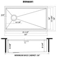 thumbnail image 2 of Ruvati RVH8591 Multicolor Stainless Steel 33 Inch Undermount Sink, 2 of 7