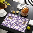 thumbnail image 4 of Purple Daisy Flower White Blooms Pattern Summer Placemats Table Placemats Set Of 4-Linen Kitchen Washable Placemats Table Mats 11.8"x17.7" Non-Slip Heat Resistant, 4 of 6