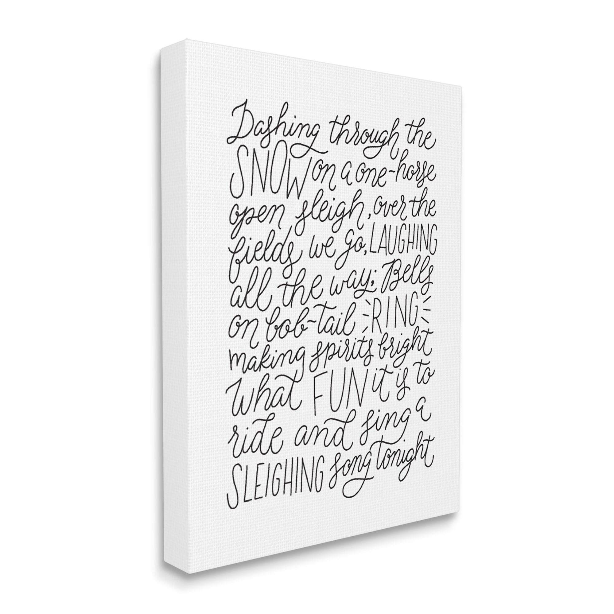 Stupell Industries Dashing Through The Snow Fun Casual Calligraphy Song Graphic Art Gallery Wrapped Canvas Print Wall Art, Design by Leah Bisch