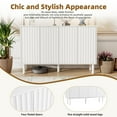 thumbnail image 6 of Jopath OnTrend Minimalist Shoe Cabinet Large 4-Door Storage Cabinet With 5 Solid Wood Legs,Cream Style Sideboard Buffet Cabinet With Fluted Doors With Adjustable Shelves For Living Room, White, 6 of 11