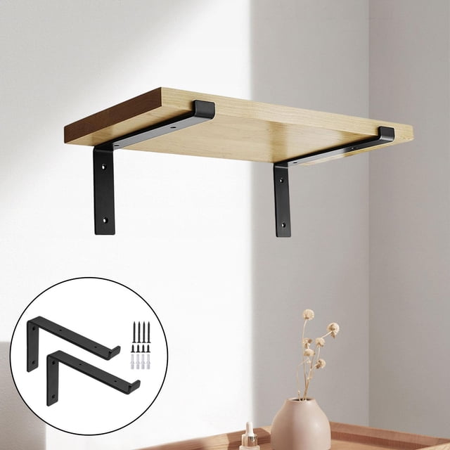2 Piezas Soportes de Estante de Pared de Metal Soportes de Estante Soportes de , Soporte de Estante Flotante Resistente para Cocina Lavadero 14 pulgadas