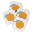 thumbnail image 1 of Society6 Hello Twiggs Orange Orange Set of 4 Coasters, 1 of 1