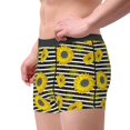 thumbnail image 2 of Uemuo Sunflowers On Black And White Stripes Pattern Men's Boxer Briefs,Trunk Anti-Chafing,Comfortable, Durable, and Stylish Underwear-XX-Large, 2 of 9
