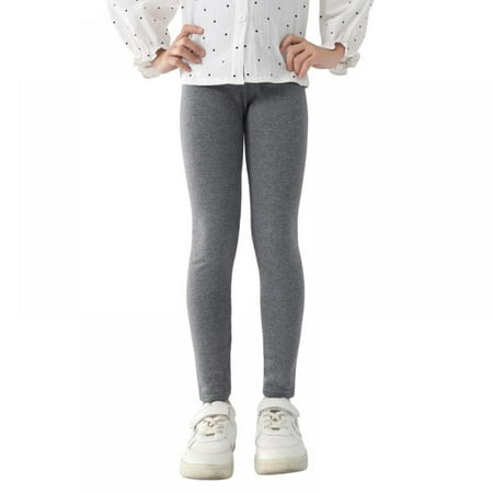 

SILVERCELL Kids Girls Leggings Footless Solid Skinny Pants Child Stretch Basic Casual Sport Running Yoga Trousers 3-11Y