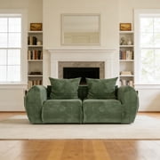 66.93″ Boneless Couch - Modular Cloud Couch Sectional Sofa with Deep Seat, No Assembly Required Memory Foam Comfy Couches for Living Room, Bedroom & Small Spaces, Upholstered Lounge Sofa (Green)