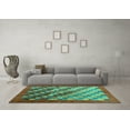 thumbnail image 3 of Ahgly Company Indoor Rectangle Checkered Turquoise Blue Modern Area Rugs, 5' x 8', 3 of 4