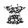 thumbnail image 1 of Baby Girl Off Shoulder Floral Cropped Ruffle Top + Shorts Clothing, 1 of 5