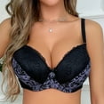 thumbnail image 2 of MDUKONU Bras for Women Womens Deep V Bras Wireless Comfortable Bra Supportive No Underwire Bras Tshirt Push Up Bralettes Seamless Bra Black 75C, 2 of 3
