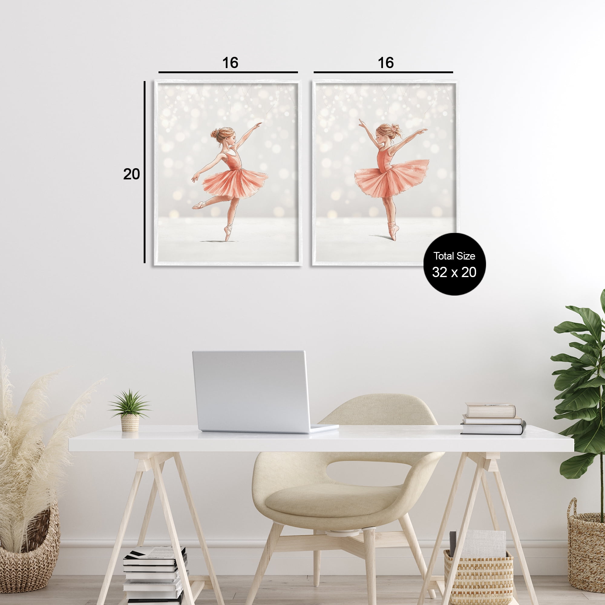 Stupell Industries Dancers In The Light 2 Piece White Framed Giclee Art Set, design by Christine Simpson Art