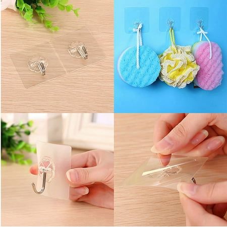 

5pcs Load Bearing 10KG Seamless Adhesive Hook Strong Stick Hook Kitchen Wall Hanger