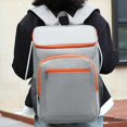 thumbnail image 3 of Mochila más fresca, mochila para acampar, a prueba de fugas, mantiene la comida caliente o fría, mochila impermeable para el almuerzo, bolsa térmica Color Gris Naranja, 3 of 8