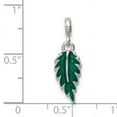 thumbnail image 2 of Beautiful Sterling Silver Green Enameled Leaf Enhancer, 2 of 2