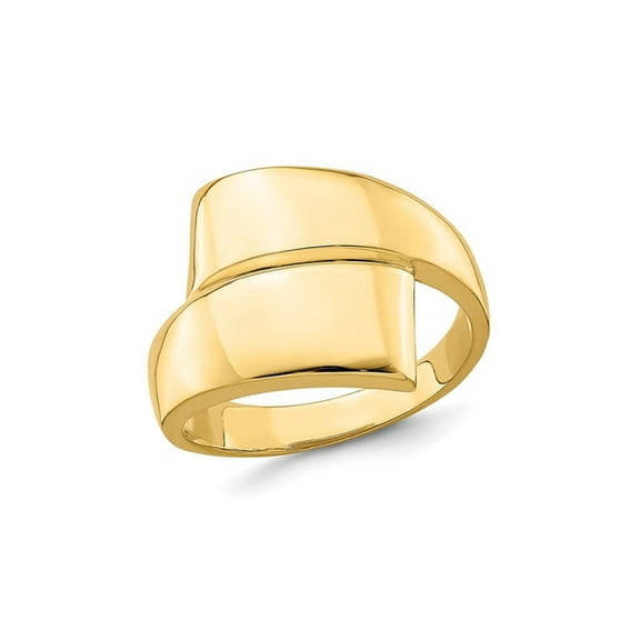 14K Yellow Gold Polished Bypass Ring Band (size 7)