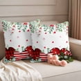 thumbnail image 2 of Valentine's Day Outdoor Waterproof Pillow Covers, Red Love Heart Eucalyptus Leaves Floral Decorative Square Throw Pillowcase Sofa Cushion Sham for Patio/Couch/Chair, 18"x18" 2 Pack, 2 of 8