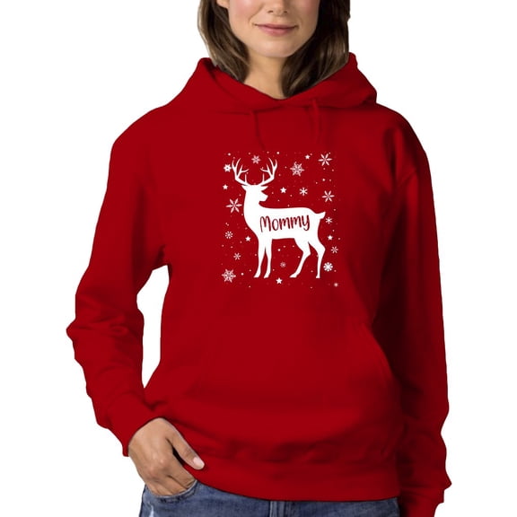 Reindeer Mommy Women Hoodie, Female 3X-Large