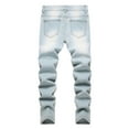 thumbnail image 4 of Boy's Skinny Ripped Jeans Destroyed Distressed Taper Zipper Pants With Holes Blue 6 Y-7 Y, 4 of 7
