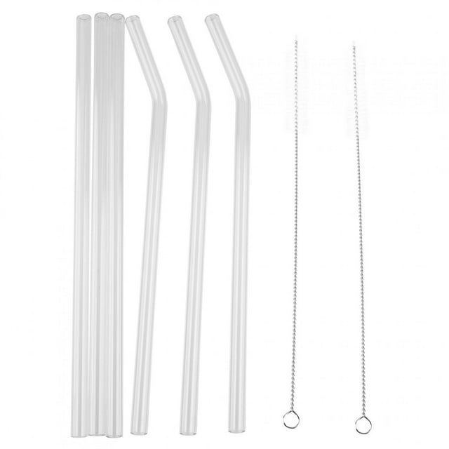Pajita de vidrio para beber, pajita de vidrio reutilizable, ecológica, pajita para beber, elegante y moderna