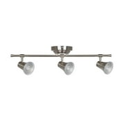 hampton bay solo 2 ft. 3-light satin nickel led fixed track with 400 lm/head