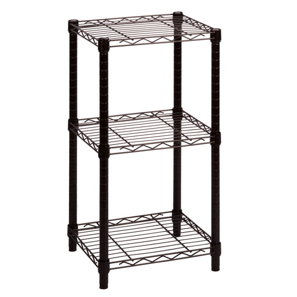 Honey Can Do 3 Tier Black Wire Shelving, Adjustable 3 Tier Wide Wire Shelving