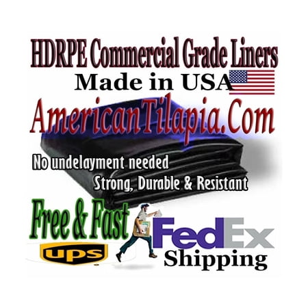 Pond liner,30 Mill, 40x60 ft, Strong, Durable, Heavy-Duty,Waterproof,HDRPE,40+year,Fish pond, Free Shipping!