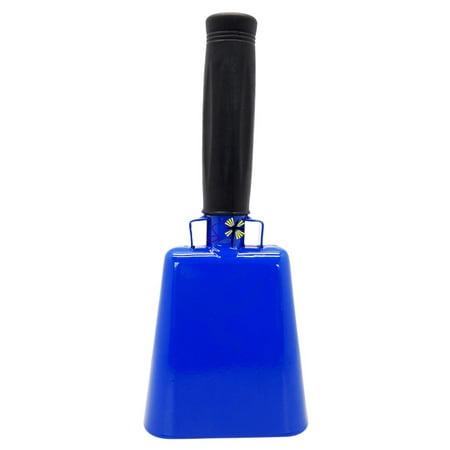 8.6 inch Blue Bell Black Handle Cowbell with Stick Grip Handle Used for Cheering at Sporting Events - Cow Bell by Stewart Trading