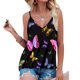thumbnail image 2 of Gibobby Top informal de verano para mujer, camiseta con cuello en V, blusas elegantes con estampado Sexy, camisola con tirantes finos(Rosa,CH), 2 of 5