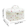 thumbnail image 2 of Cosmetic Bag Stylish Quilted Travel Makeup Bag Large Cute Floral Handbag for Women, 2 of 6