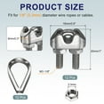 thumbnail image 2 of 24 Pcs M3 1/8" Abrazaderas de Cable U-Bolt para Aparejo de Cuerda de Alambre Sistema de Barandilla, 2 of 6