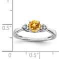 thumbnail image 2 of 925 Sterling Silver Rhodium Plated Diamond and Citrine Round Ring, 2 of 2