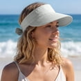 thumbnail image 4 of OIUUAK 2-in-1 Women’s Sun Visor Sun Hat Zipper Off Ponytail Friendly, Lightweight Breathable Quick Dry, Summer UV Protection Sports Beach Vacation, Light Ashy, 4 of 8