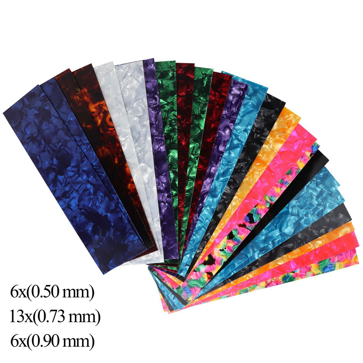 2X DIY Guitar Pick Punch Sheets Musicians Celluloid Guitar Pick Strips Three Thickness By 0.46/0.71/0.96cm Random Color