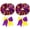 Gold and Purple, variant on Minzimin 4 Pcs 14" Cheerleading Pom Poms with Hair Bows | 2 Metallic Cheerleader Pompoms with Baton Handle, 2 Large Bows, for Cheering School Team Spirit Sports Games Dancing Party