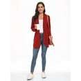 thumbnail image 6 of JWD Womens Casual Lightweight with Pocketes Long Sleeve Open Front Cardigan Red-L, 6 of 6